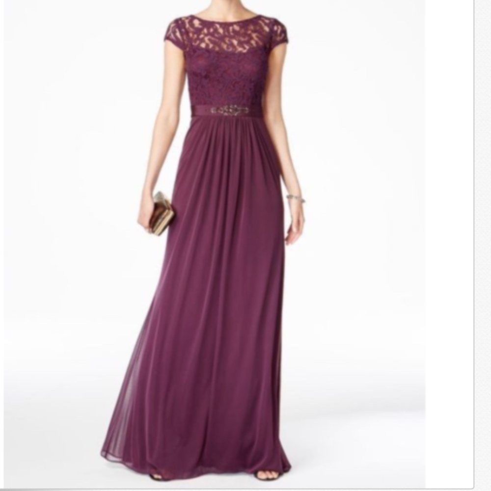 Adrianna Papell Lace Illusion Dress, Size 16